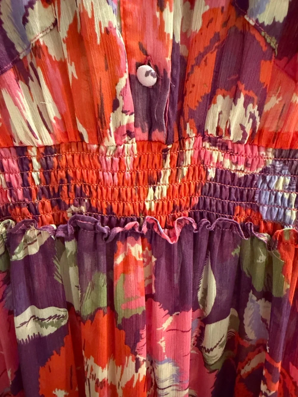 MISA Los Angeles Trina Maxi Dress in Coming Up Roses Pink Ruffle Size Medium - Picture 4 of 6